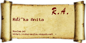 Róka Anita névjegykártya